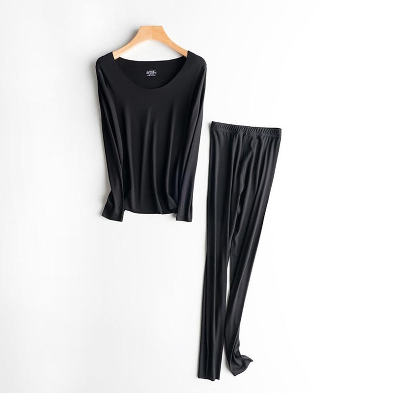 Women Long Sleeve Thermal Underwear Women Winter Tight Suit Sexy Pajamas Autumn Spring Windproof Soft Lining High Elasticity Comfortable Breathable