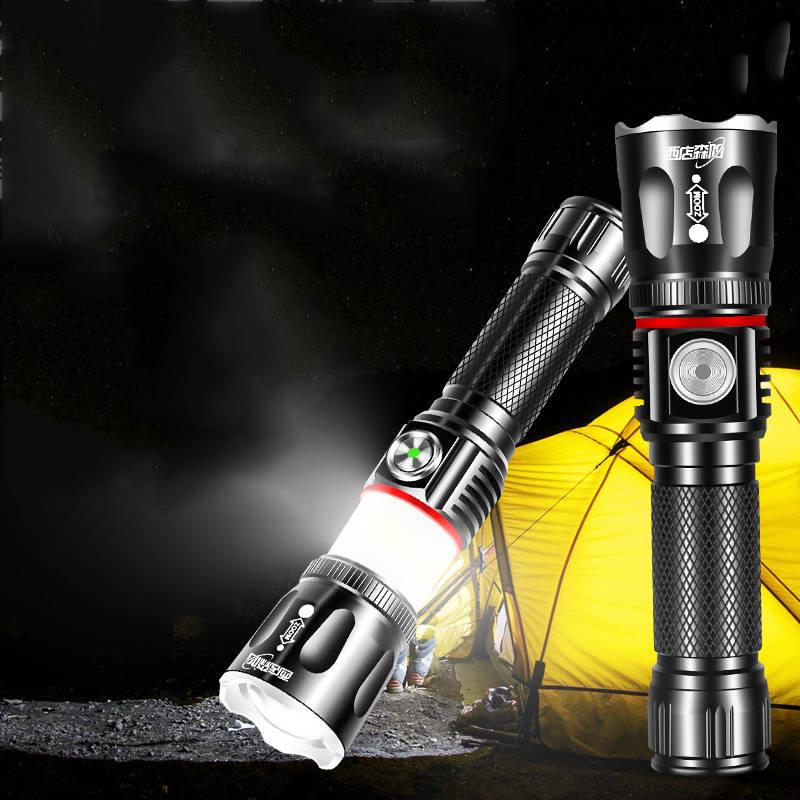 Rechargeable LED Flashlight Powerful Torch Super Waterproof Zoom Hunting Light Use 18650 Battey
