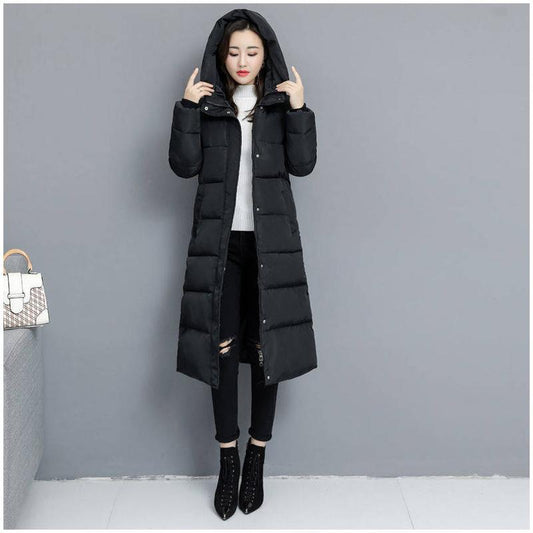 Autumn and Winter Down Coat Women's Mid-length Slim Plus Size Long Coat Cotton-padded Coat Women's Jacket