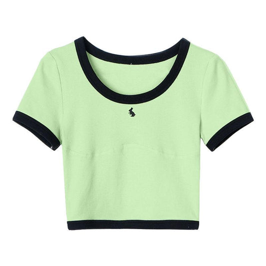 Short-sleeved T-shirt Women's Pure Cotton Round Neck Summer All-match Solid Color Short Women's Top