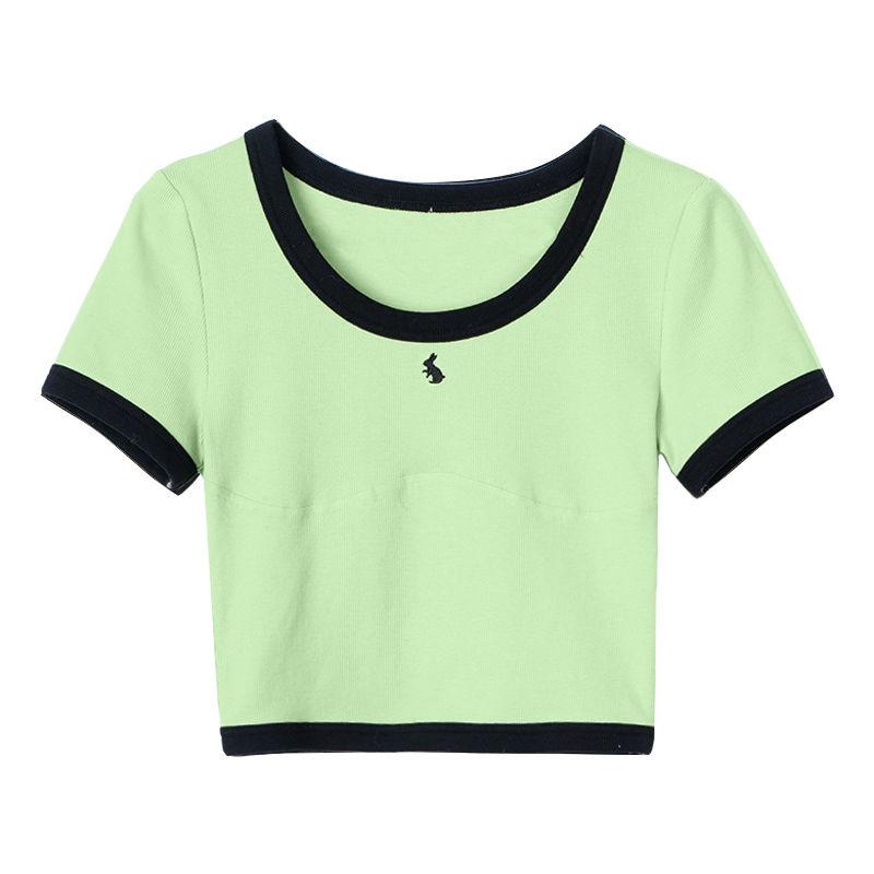 Short-sleeved T-shirt Women's Pure Cotton Round Neck Summer All-match Solid Color Short Women's Top