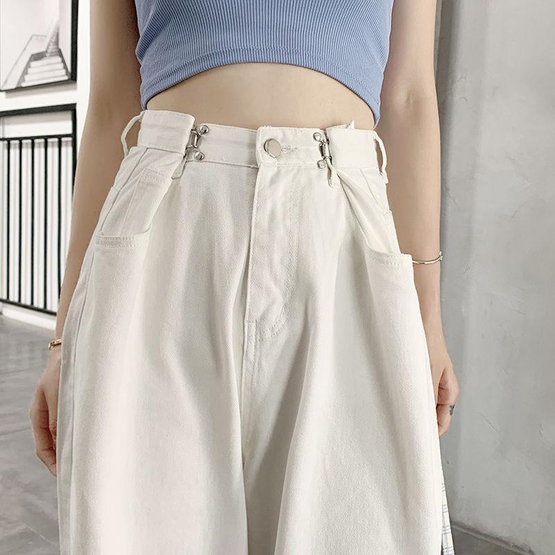 Wide Leg Jeans Women's Pants High Waist Loose Straight Tube 2022 New Spring Autumn Winter Rice White Large Size Tide Drape