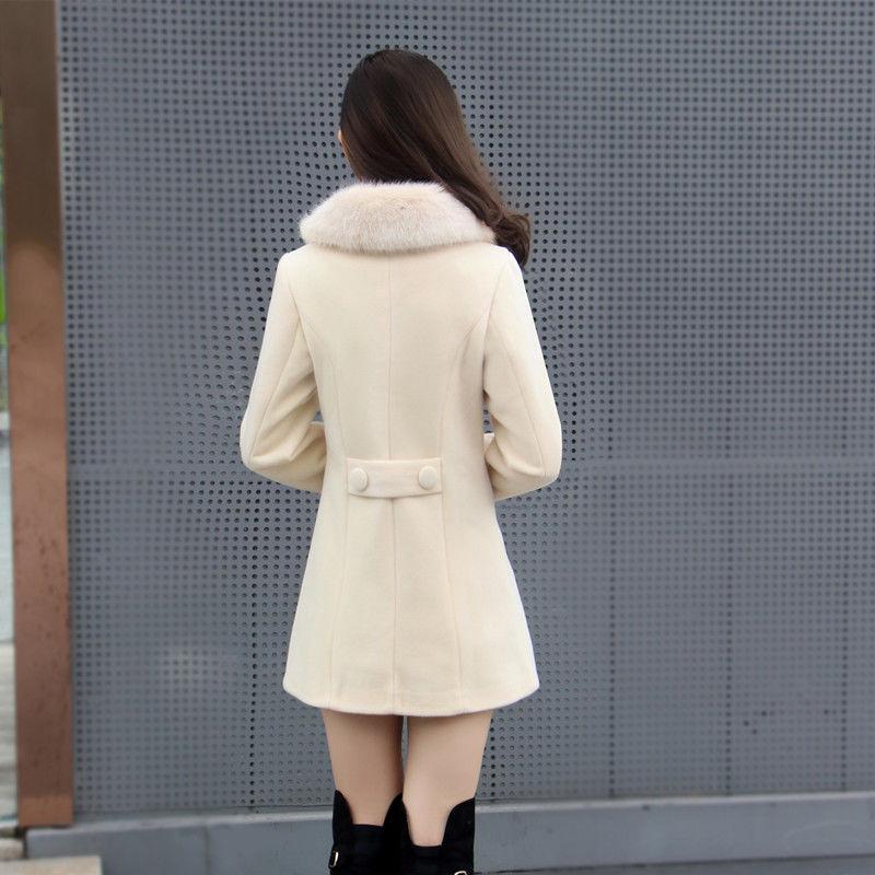 Mid-length Ladies Woolen Coat Winter Temperament Queen Mink-like Thick Warm  Elegant Fashion Coat