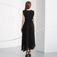 Pofulove Summer Chiffon Dress Sleeveless V-neck Irregular Pleated Ruffled Dress Long party Dress