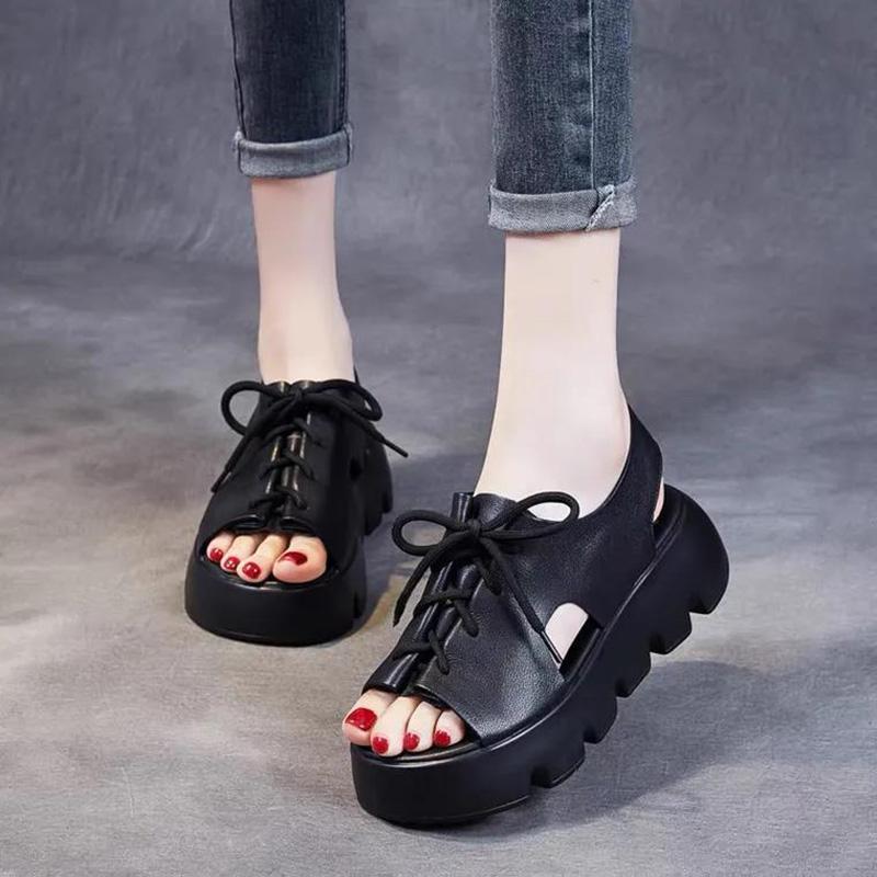 All-match Sandals Summer Sandals Female Fish Mouth Shoes Thick-soled Roman Shoes Trifle Sandals, Women Shoes