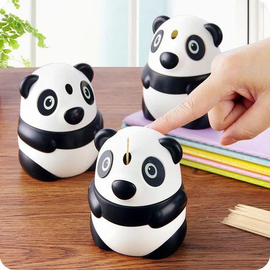 Fashion creative panda toothpick holder plastic toothpick box portable toothpick storage jar
