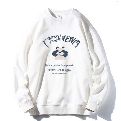 Autumn and Winter Youth Men's Round Neck Sweater Long-sleeved T-shirt Men Plus Velvet Jacket