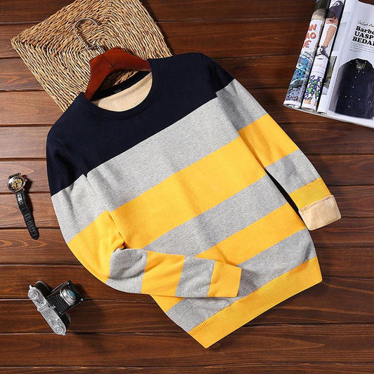 2019 Winter Casual Men's Sweater Stripe Knittwear Mens Sweaters Pullovers Pullover Men Pull Homme
