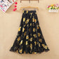 Large Swing Chiffon Floral Long Skirt Summer High Waist Loose A-line Skirt Beach Skirt
