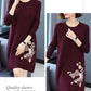 Autumn and Winter Loose Mid-length Dress Large Size Casual Printing Base Skirt Temperament Middle-aged Women Sweater Dress