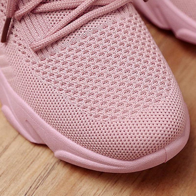 Spring and Summer Ladies Mesh Shoes Breathable Sports Mesh All-match Summer Thin Section Hollow Hiking Shoes