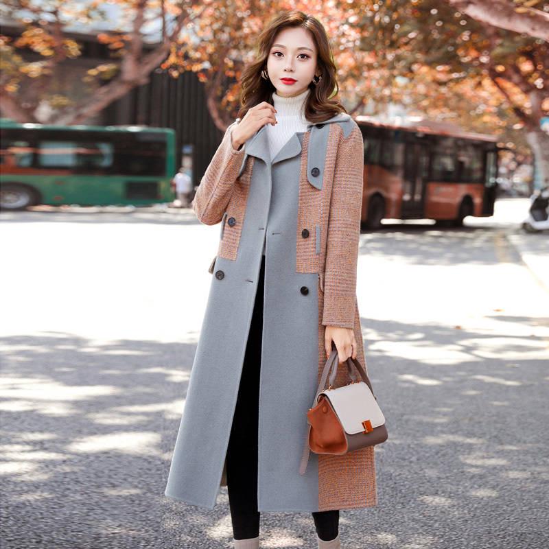 Winter Wool Long Coat Warm Office Ladies Jacket Women Outwear Casual Woman Elegant Blend Coat