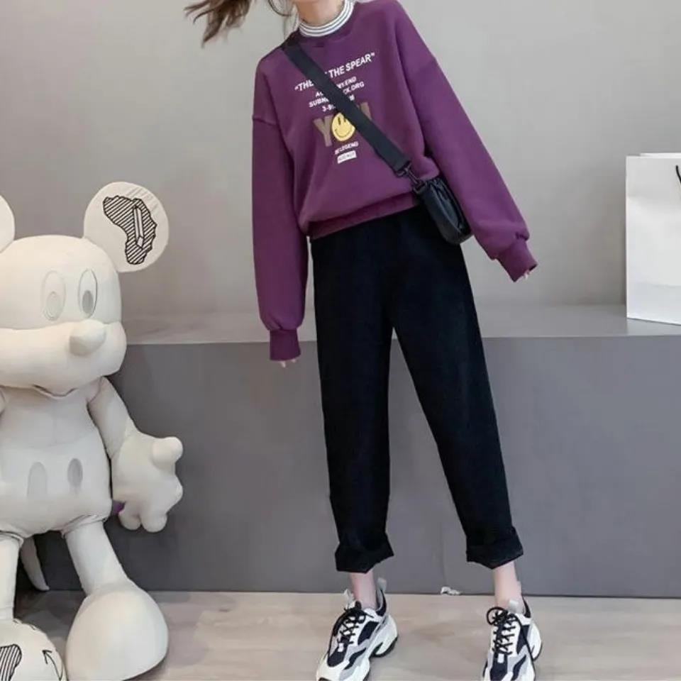 Corduroy Harem Pants Female Korean Students Nine-point Small Feet Carrot Pants Japanese Loose and Thin Casual Pants Women