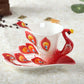 200ML Bone China 3D Color Enamel Animal Coffee Cup with Saucer and Spoon Ceramic Afternoon Teacups Drinwkare