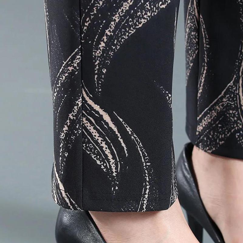 Women's Pants Middle-aged and Elderly Stretch Casual Pants Mother Pants Large Size Elastic High-waist Straight-leg Pants Elderly Women's Pants