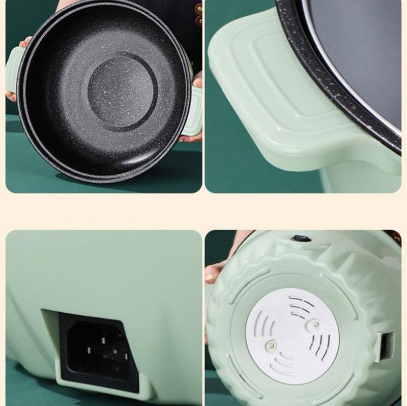 800W 24cm Electric Heat Pot Small Frying Pan Non-stick Pot Multi-function Electric Skillet Wok for 2-3 People