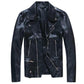 Fashion Motorcycle Short Leather Jacket Autumn and Winter Large Size Plus Velvet Thick Jacket Slim Korean Youth Men's Jacket