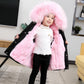 Kids Fur Parkas for Boys and Girls Winter Thick Warm Hooded Faux Fur Coat Unisex  Parka Jacket with Faux Fur Collar Outwear