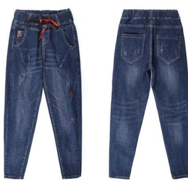 Spring and Autumn Summer High Waist Jeans Women Loose Korean Style Stretch Wide-leg Carrot Harem Pants