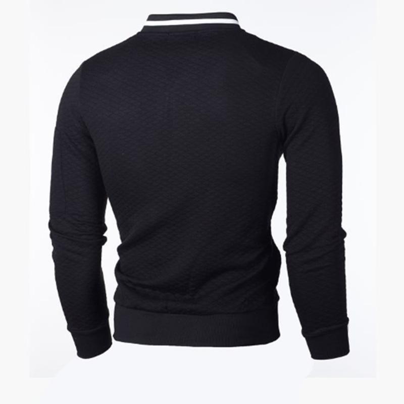 Jacket Zipper Stand Collar Jacket Men's Casual Solid Color Sports Plaid Cardigan Fashion Top