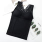 Winter Tank Top Sexy Padded Top Lingerie Crop Tops Lace Tank Black Velvet Warm Vest Inner Wear Camisole Strap Bralettes