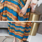 Women's Dress Loose Large Size Fat MM Dress Covering Belly Was Thin Striped Mid-length Skirt O-neck Short-sleeved Long Casual Loose Dress