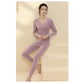 Women's 2 Pieces Long-sleeve Suit Set Thermal Underwear Temperature Homewear Slim Comfortable Home Pajamas Tight Sexy Body Suit Round Neck Clothing