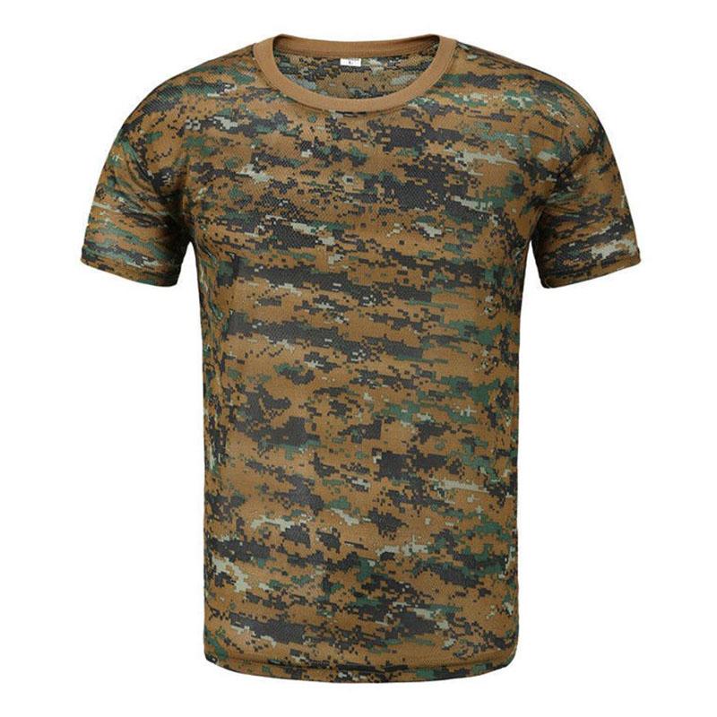 Camouflage Shirt Men T-shirts Outdoor Sports Tees Half Sleeve Tees Casual Breathable Pullover Army Cross Country Clothing