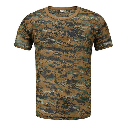 Camouflage Shirt Men T-shirts Outdoor Sports Tees Half Sleeve Tees Casual Breathable Pullover Army Cross Country Clothing