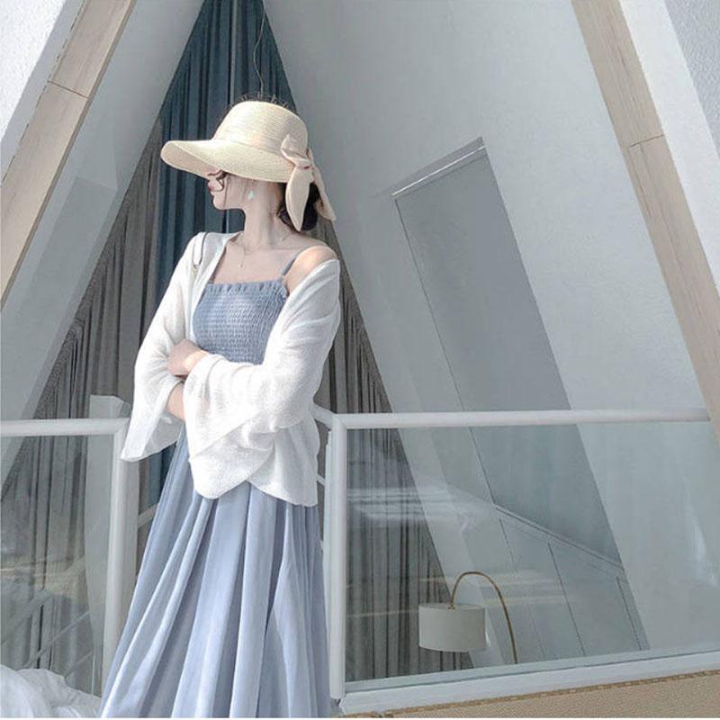 Summer Chiffon Spaghetti Strap Dress Women Sexy A-line Strapless Dress Beach Party Dress