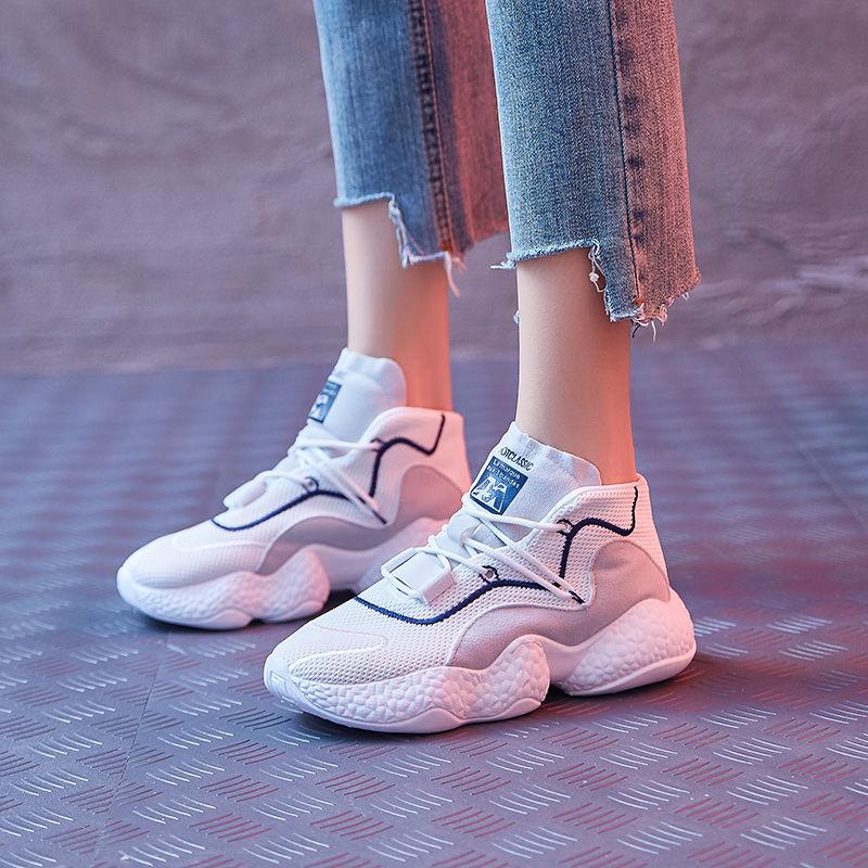 High-top Sneakers Female Students Korean Version of The Wild Harajuku Daddy Shoes Women Casual Running Shoes Women's Single Shoes