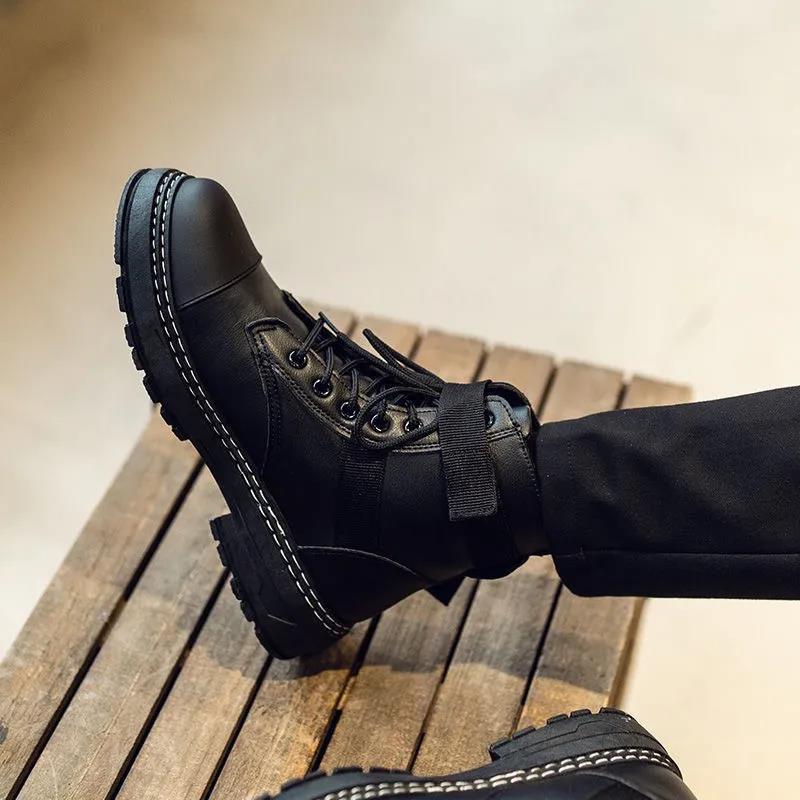 Summer Martin Boots Men's High-top British Style Korean Version of All-match Men's Shoes Locomotive Tooling Boots