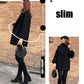 Loose Black Woolen Coat Mid-length Woolen Coat Autumn  Winter Thick Double-breasted Pea Coat
