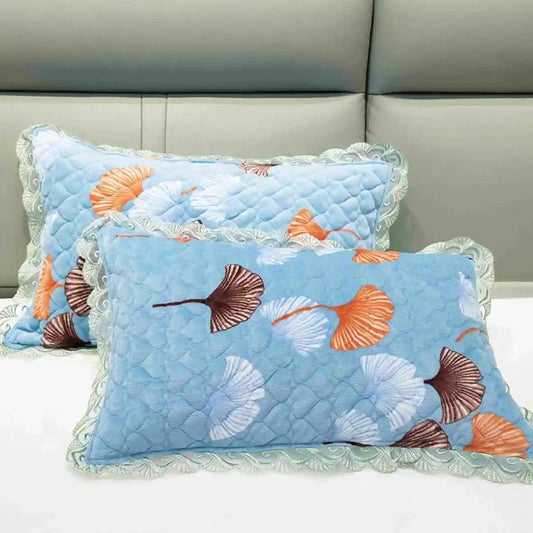 2PC Crystal Velvet Thermal Pillowcase Double Soft Skin-friendly Thermal Pillowcase