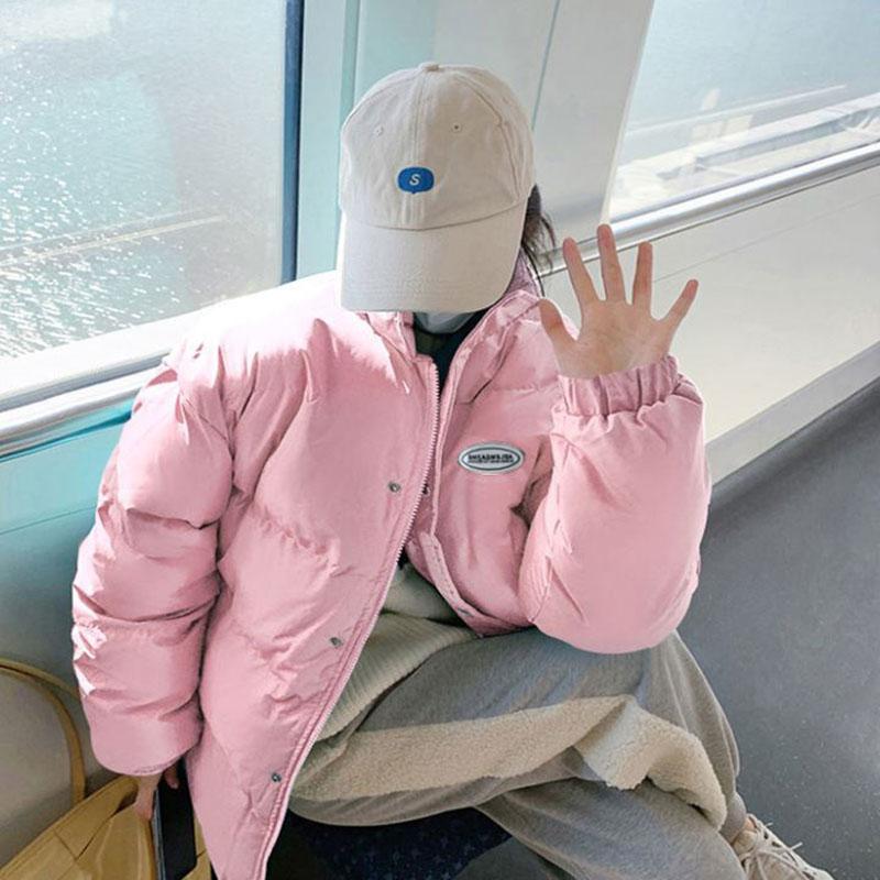 Winter Short Ladies Down Jacket Korean Fashion Loose Thick Cotton Stand Collar Jacket