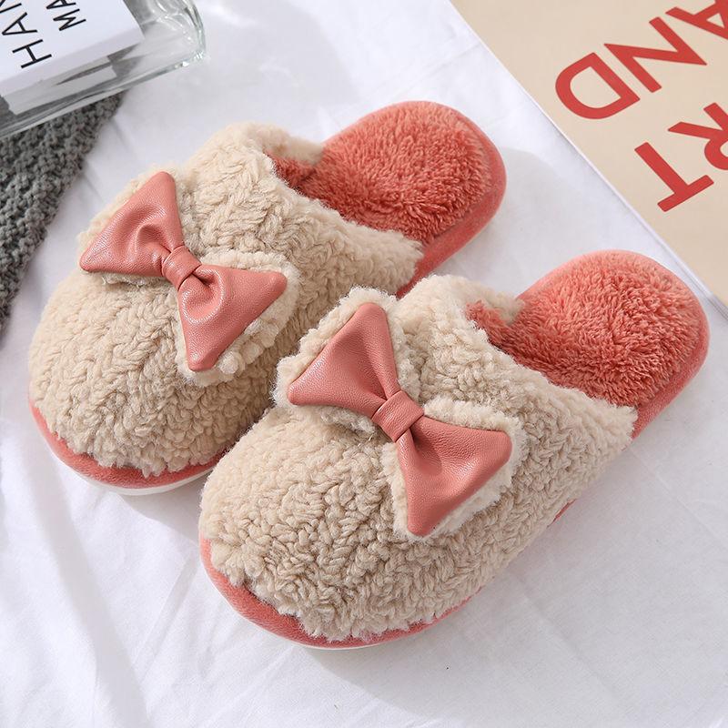 Autumn and Winter Pure Cotton Slippers Indoor Non-slip Soft-soled Shoes Warm Simple Plush Cotton Shoes