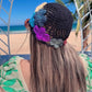 Gradient Stereo Flower Bag Head Hat Woman National Handmade Crochet Knit Hat Openwork Towel Hat