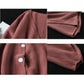 Women Sweater Chunky Knitted Cardigan Loose Single-breasted Solid Color Knit Cardigan Sweater Coat