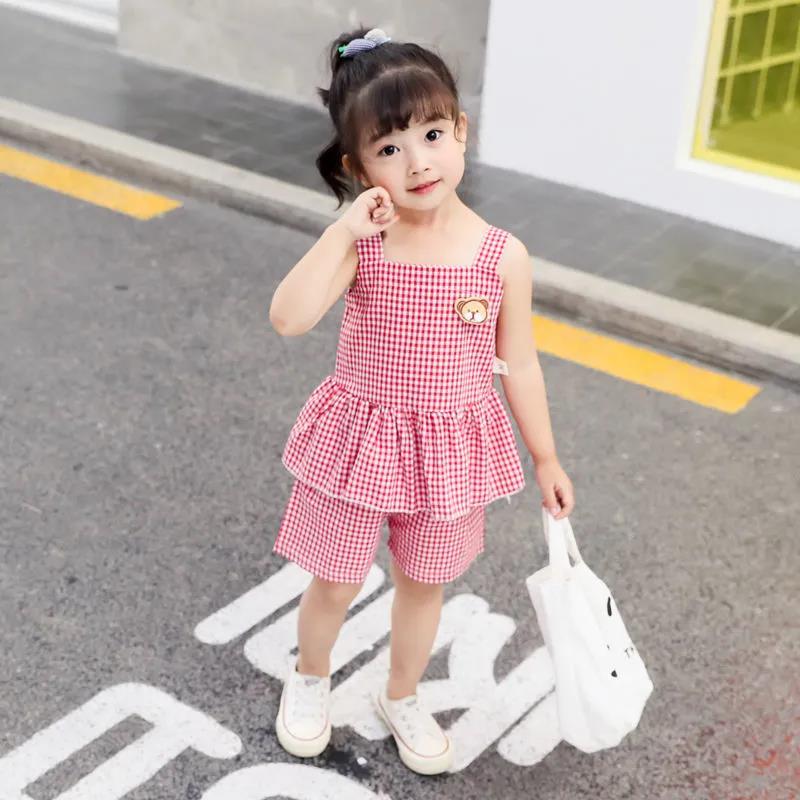 Children's Clothing Summer Clothing Girls Short-sleeved Summer Suit Western Style Shorts Two-piece Set 0-2-5 Years Old Female Baby