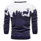 Slim Winter Christmas MensFashion Sweater Christmas Tree Deer Print Sweaters Casual O-neck Male Pullovers Sweaters Pull
