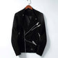 Plus Velvet Thick Korean Men's Leather Jacket Short Velvet Stand-up Collar Slim-fit Motorcycle Jacket Autumn and Winter