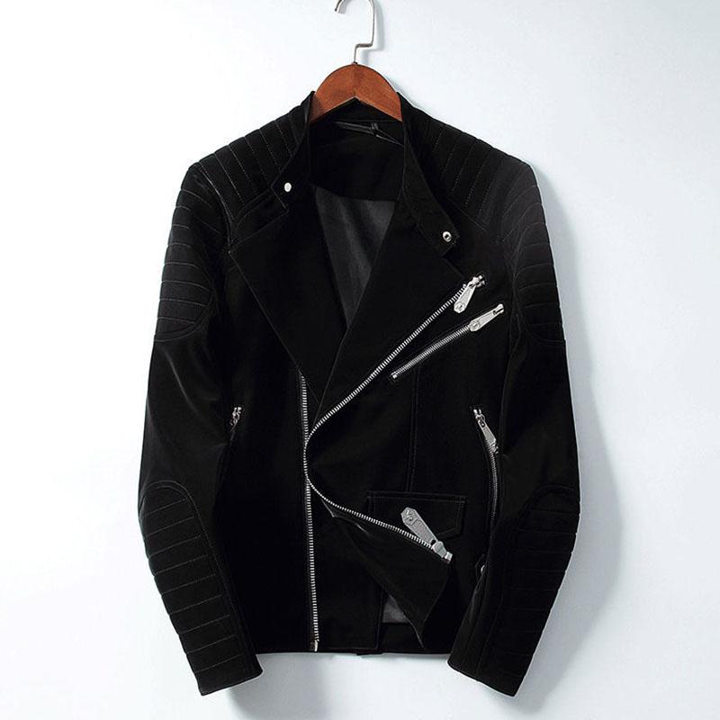 Plus Velvet Thick Korean Men's Leather Jacket Short Velvet Stand-up Collar Slim-fit Motorcycle Jacket Autumn and Winter