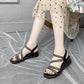 Sandals Female 2020 Roman Shoes Casual Women Summer Korean Flat Bottom Wear Rhinestone Fairy Wild Fashion Non-slip Pointed Leather Shoes