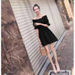 Fashion Sexy Slash Neck Dress Summer High Waist Puff Sleeve Beach Party Dress Off Shoulder Dress