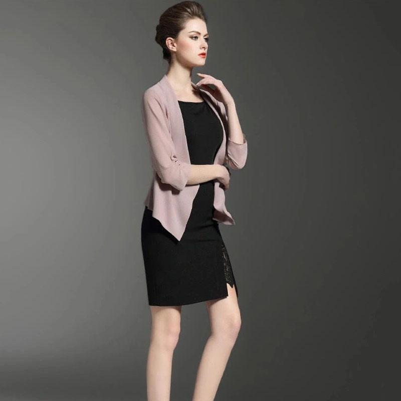 Chiffon Sun Protection Cardigan Thin Shawl Short Coat Ladies Loose Long Sleeve Jacket Lightweight Breathable Top
