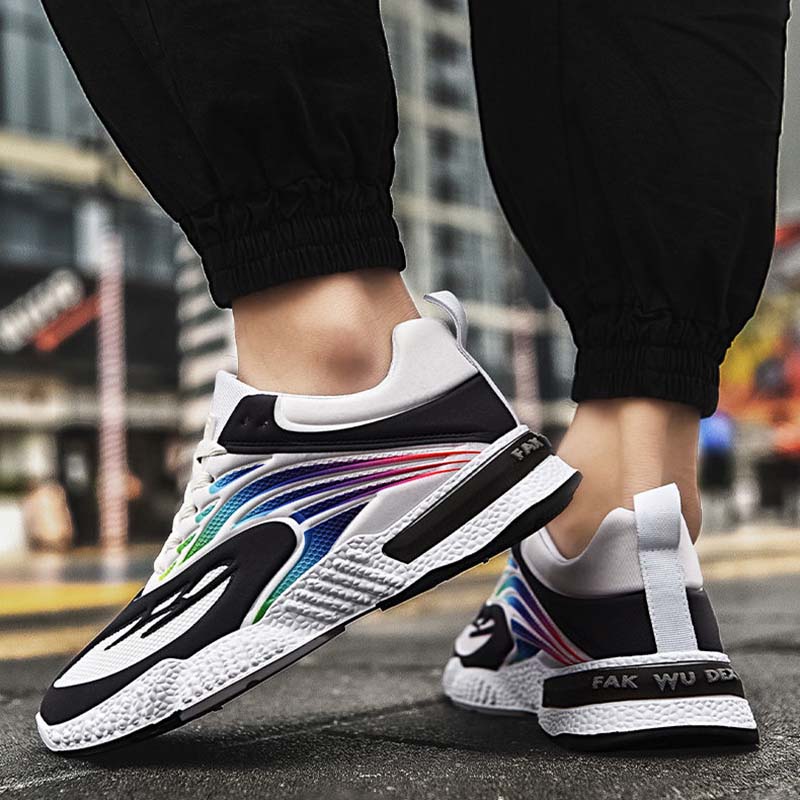 Men's Shoes Spring and Autumn Soft Bottom Soft Surface Breathable Flying Woven Casual Shoes New All-match Men's Sports Shoes Running Shoes Men