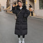 Winter New Style Loose Long Padded Jacket Padded Down Padded Jacket Coat Fluffy Big Fur Collar Over The Knee Long Down Jacket Elegant and Beautiful
