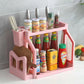 Spice Rack Kitchen Storage Rack Oil Salt Storage Rack Seasoning Household Floor Multi-layer Knife Rack Cutting Board Rack Home Storage Organizer
