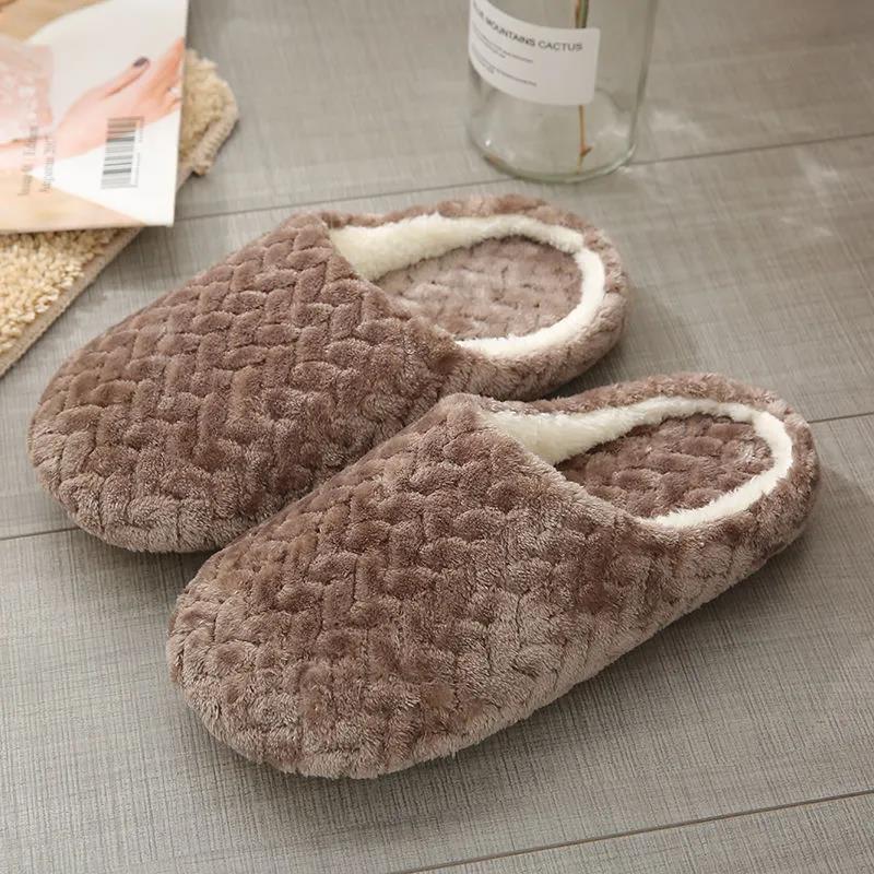 Women Indoor Slippers Warm Plush Home Slipper Autumn Winter Shoes Women House Flat Floor Soft Slient Slippers for Bedroom