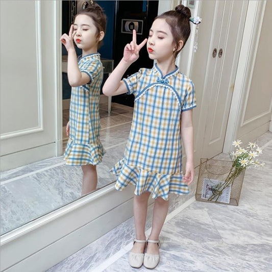 Girls Cheongsam Dress Summer Dress Chinese Style Hanfu Little Girl Summer Dress Children Princess Dress